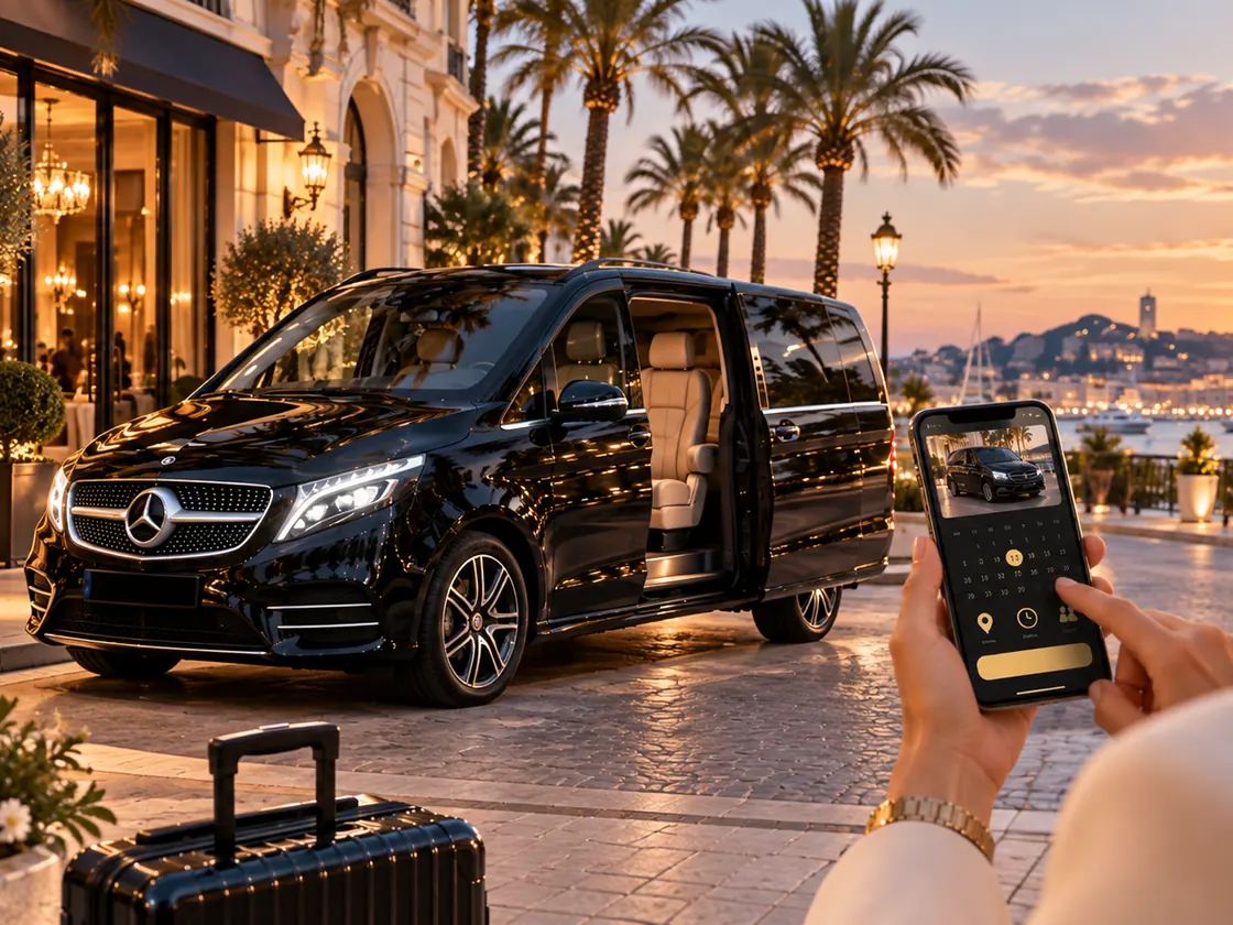 Chauffeur driving along the French Riviera coastal road